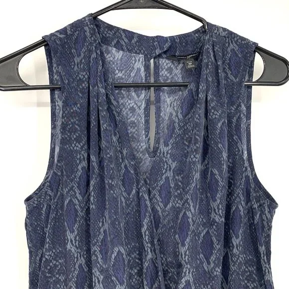 Banana Republic Jumpsuit Blue Snake Print Sleeveless V Neck - Picture 2 of 8